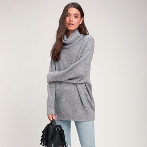 Lulu’s Oversized Knit Turtleneck Sweater
